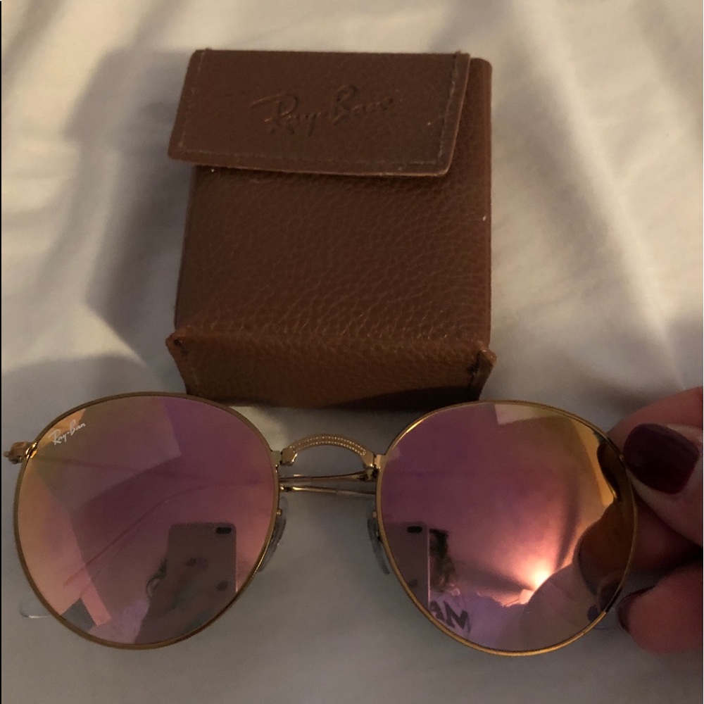 new pink reflective folding ray bans!